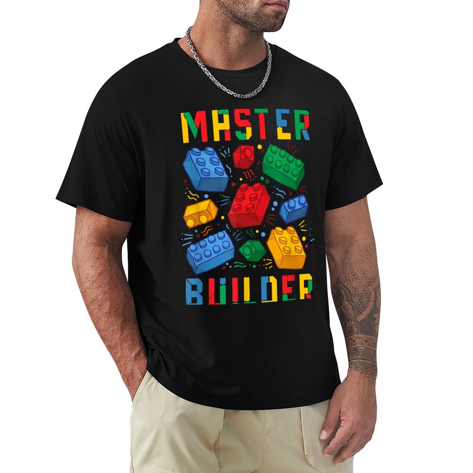 Kids Outdoor Quotes - เสื้อยืดแขนสั้นสำหรับเด็ก ลายคำพูดของ Brick Builder Funny Blocks