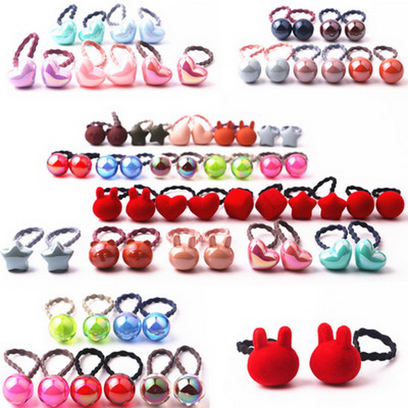 Kids Outdoor Ball - 10ชิ้น/ล็อตเด็กอุปกรณ์เสริมผมหวานลูกอมสีเด็กผมผูกเชือก Ball Hairbands หญิงผมขายส่ง