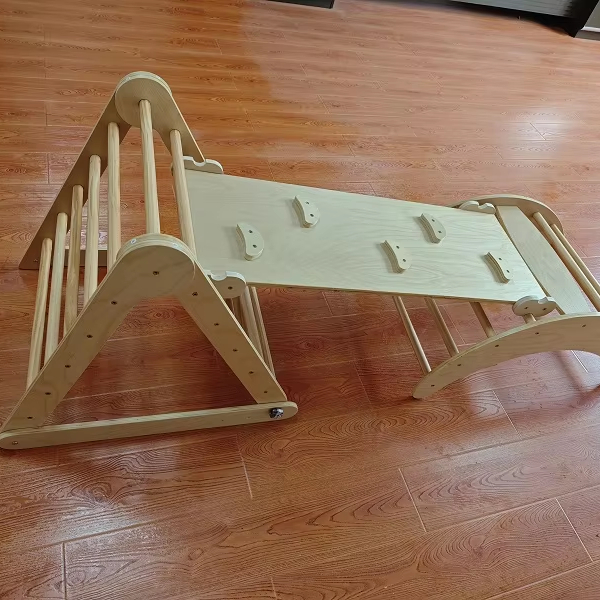Kids Outdoor Wooden Playset - ชุดเล่นปีนป่ายเด็ก 3-in-1 มอนเตสซอรี่ ทำจากไม้ รุ่นเรนโบว์ สำหรับเล่นในร่มและกลางแจ้ง