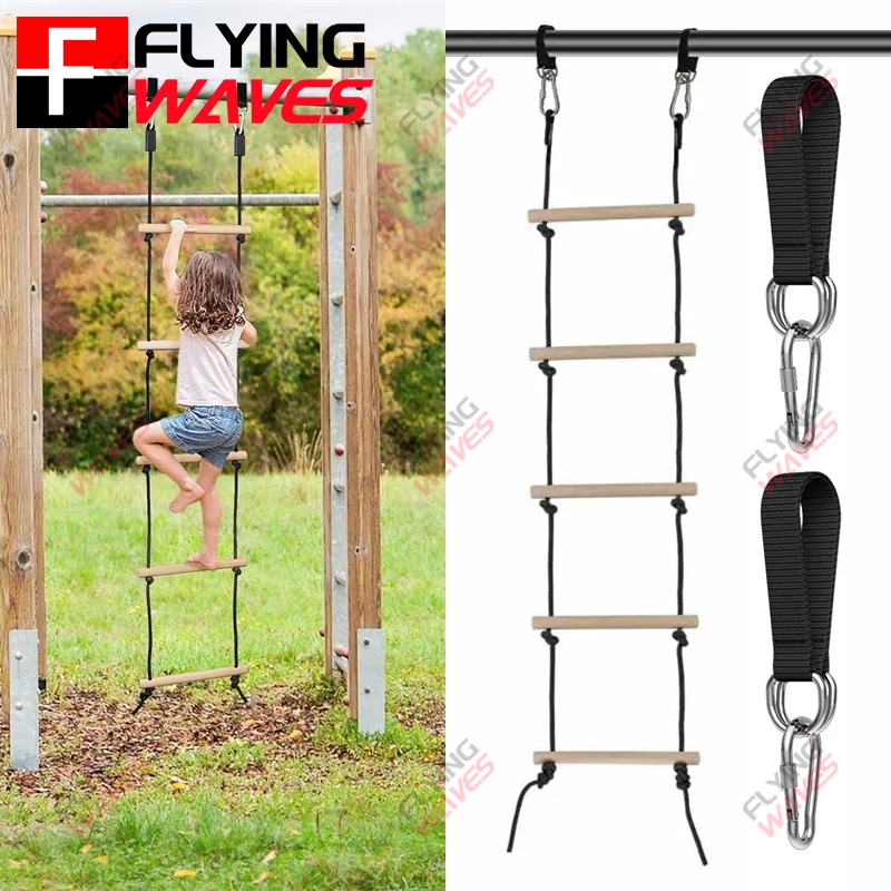 Kids Outdoor Wooden Playset - เด็กปีนเชือกบันไดไม้ Swing เด็กในร่มกลางแจ้งสนามเด็กเล่นสันทนาการเล่นเกมเพาะกายชุด