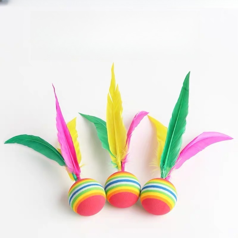 Kids Outdoor Ball - ชุดลูกแบดมินตันแจ๊สมินตันสำหรับเล่นกลางแจ้ง ลูกขนไก่ยางสำหรับเด็ก ลูกขนไก่ขนนก สำหรับเล่นชายหาด เด็กๆ เล่นเกม