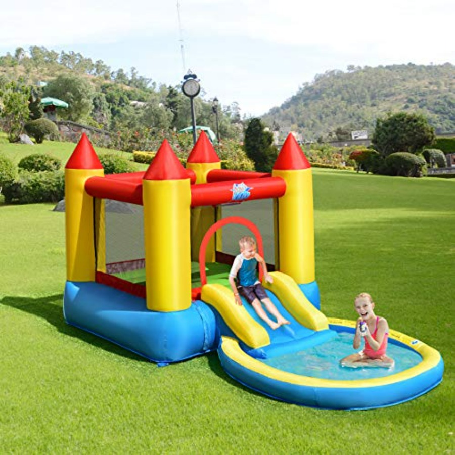 Kids Outdoor Area - บ้านลมเป่าลมสำหรับเด็กอายุ 3-5 ปี สำหรับเล่นกลางแจ้ง: ทำจากวัสดุ PVC