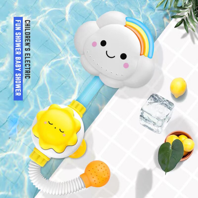 Sprinkler Splash Pad - ของเล่นอาบน้ำสำหรับเด็กเกมน้ำสำหรับเด็กรูปแบบเมฆก๊อกน้ำฝักบัวสเปรย์น้ำของเล่นเด็กกระเด็นฉีดน้ำในห้องน้ำของเล่นเด็ก