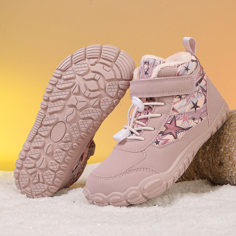 Kids Outdoor Boots - รองเท้าบูทกันน้ำสำหรับเด็กแบบสวมใส่สบายสำหรับฤดูหนาวบุขนอุ่นสำหรับเด็กชายและเด็กหญิง รองเท้าผ้าใบสำหรับอากาศหนาว