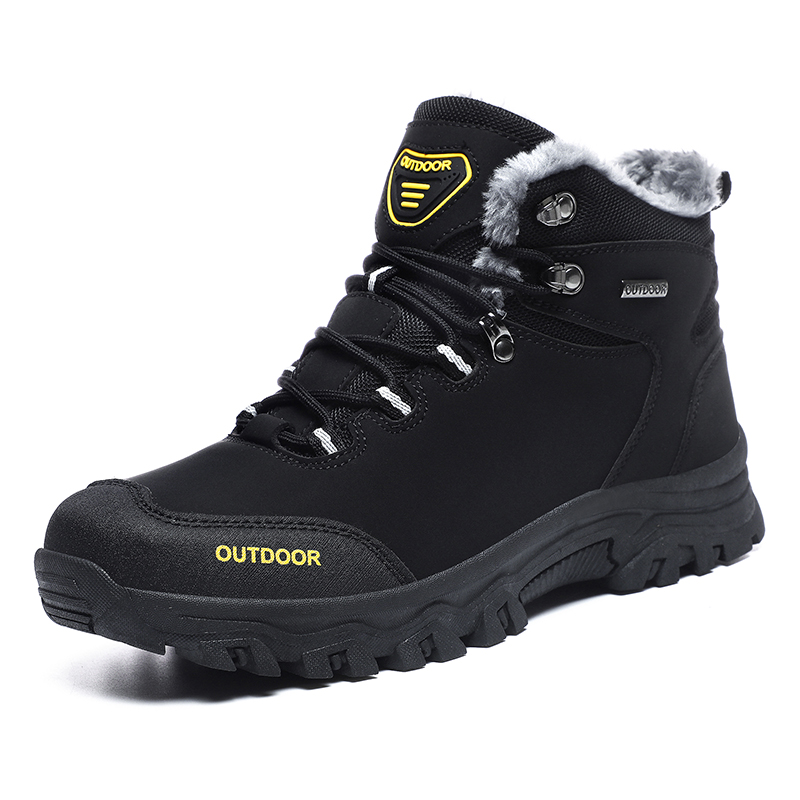 Kids Outdoor Boots - รองเท้าเดินป่าผู้ชาย ฤดูหนาว หุ้มข้อสูง กันหนาว กันลื่น รองเท้าผ้าใบสำหรับทำงานกลางแจ้ง