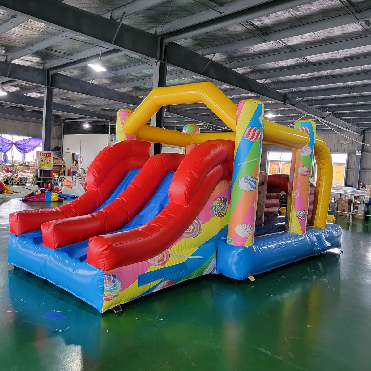 ปราสาทเป่าลมสำหรับเด็กพร้อมสไล - Kids Outdoor Inflatable บทวิจารณ์และราคา