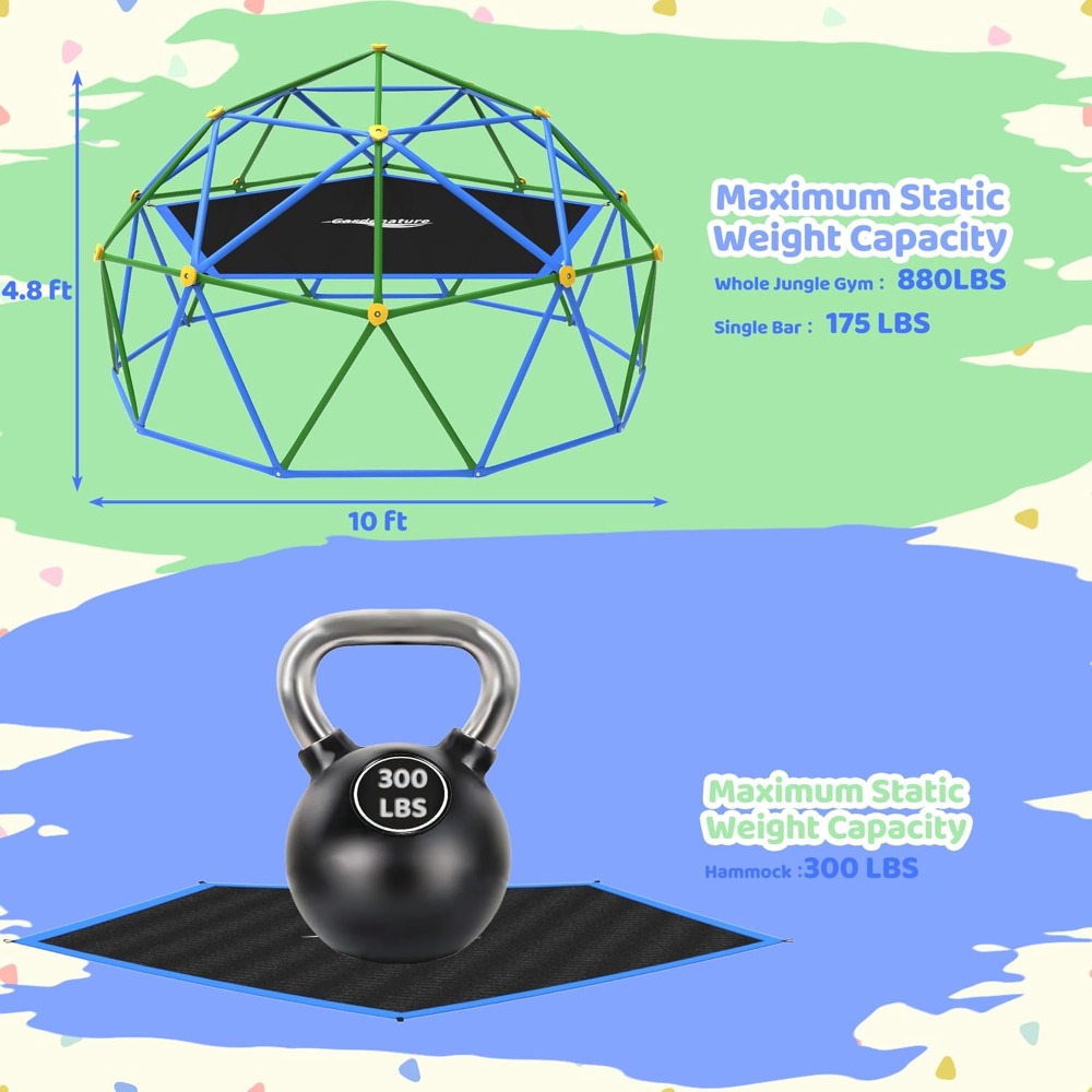 โครงสร้างเล่นทรงโดมเรขาคณิตกลา - Kids Outdoor Dome Climber บทวิจารณ์และราคา