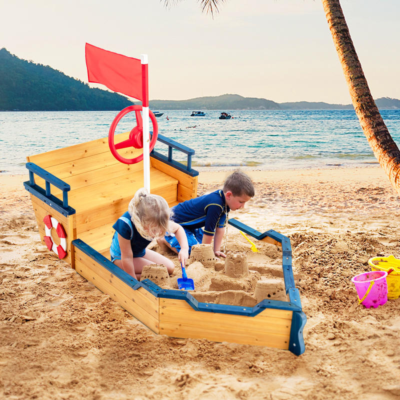 เรือโจรสลัดไม้สำหรับเด็ก กล่อง - Kids Outdoor Wooden Playset บทวิจารณ์และราคา