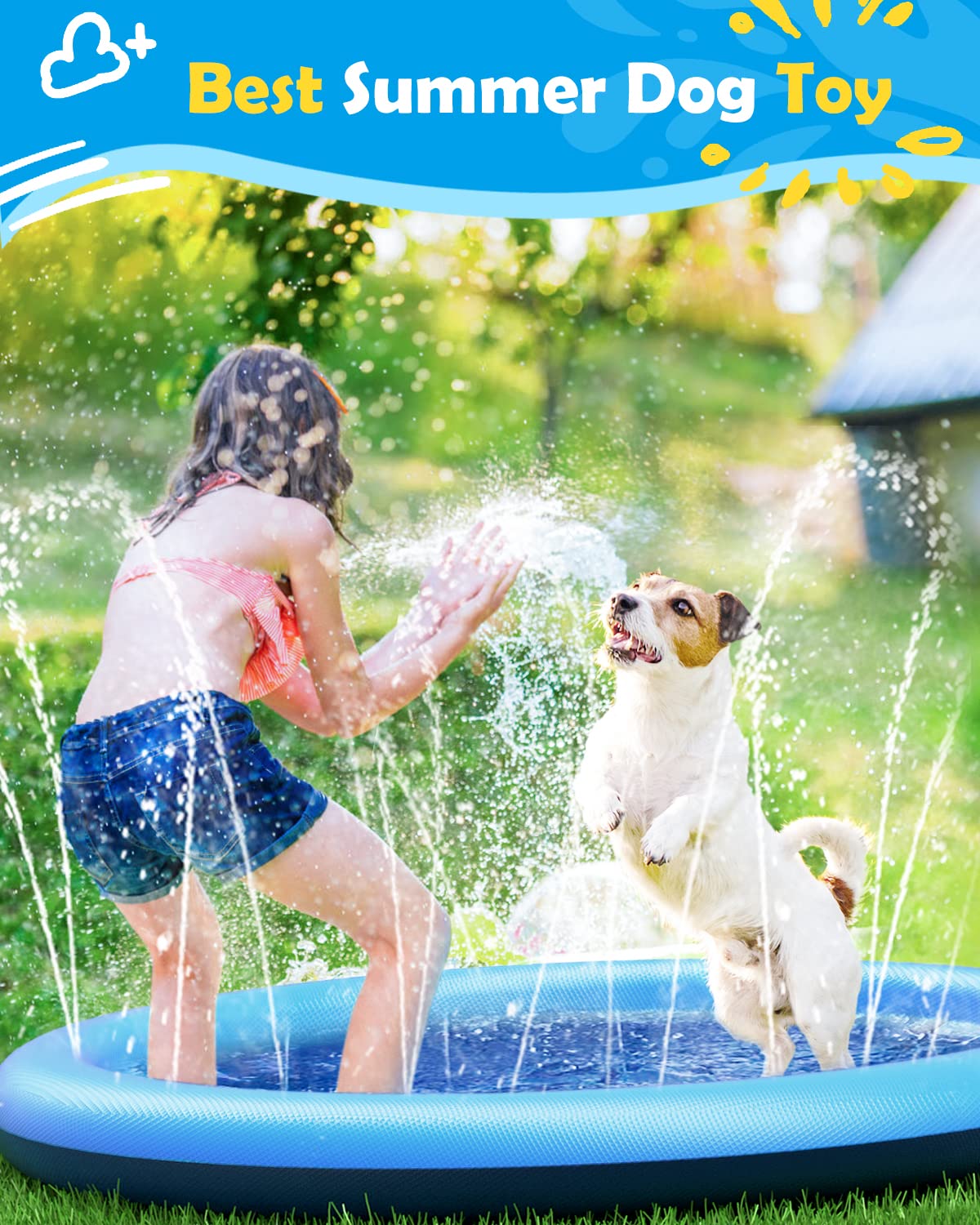 แผ่นรองน้ำสำหรับสุนัข ของเล่นส - Sprinkler Splash Pad บทวิจารณ์และราคา