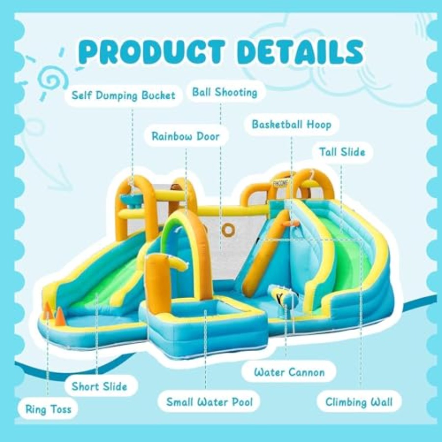 สวนสไลเดอร์น้ำเป่าลมกลางแจ้งสำ - Kids Outdoor Inflatable Water Slide บทวิจารณ์และราคา