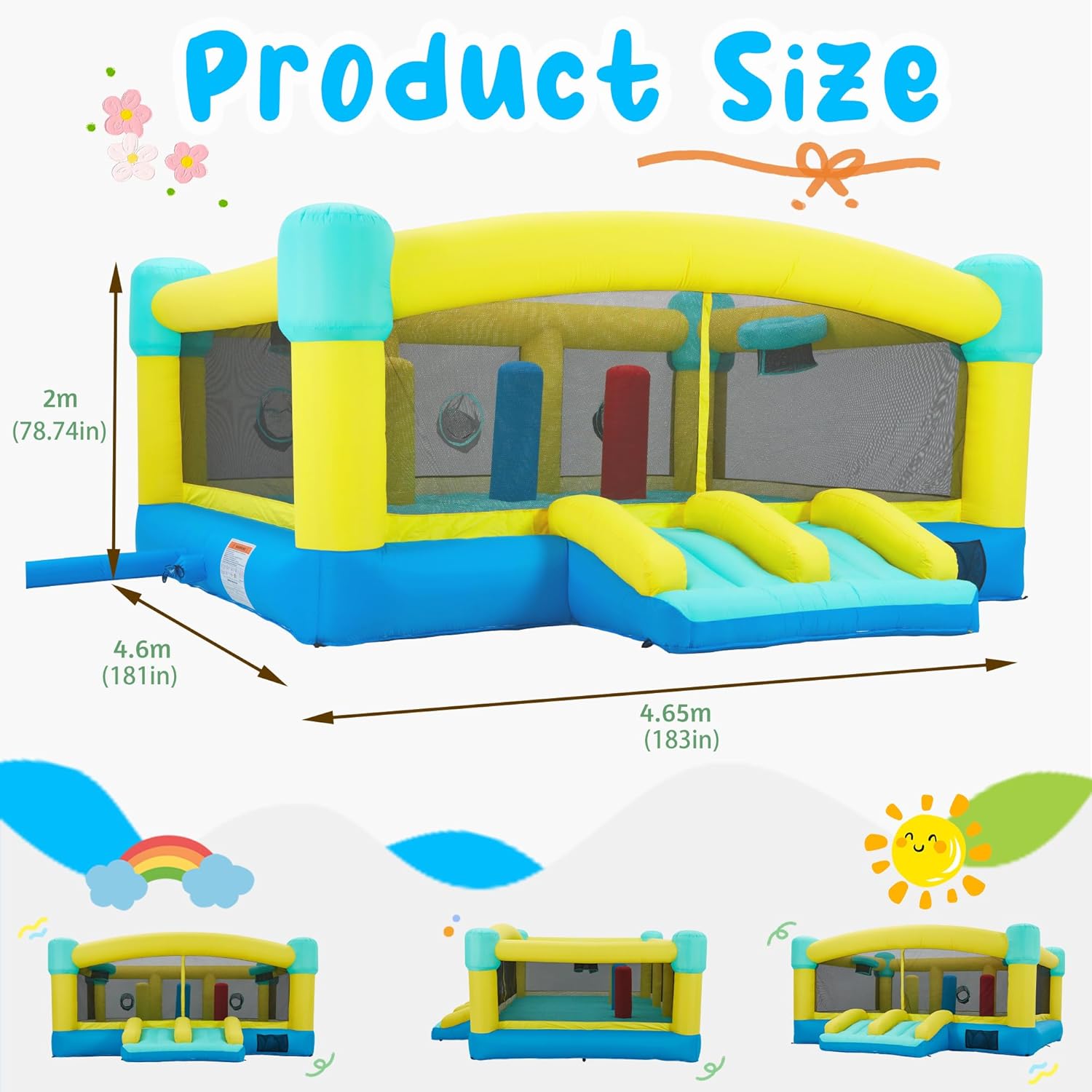 บ้านลมขนาดใหญ่, ปราสาทลมเป่าลม - Kids Outdoor Inflatable บทวิจารณ์และราคา