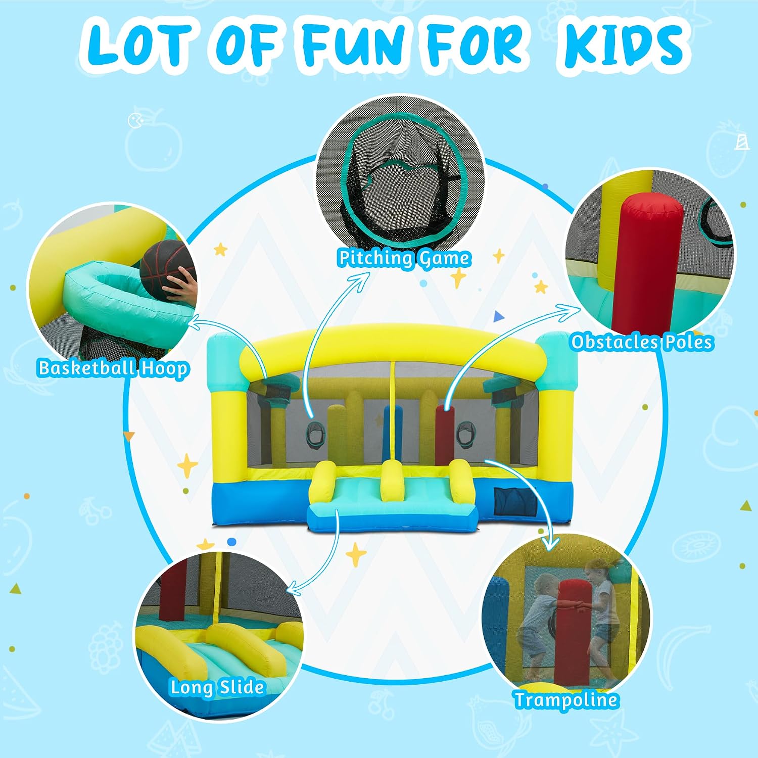 บ้านลมขนาดใหญ่, ปราสาทลมเป่าลม - Kids Outdoor Inflatable บทวิจารณ์และราคา