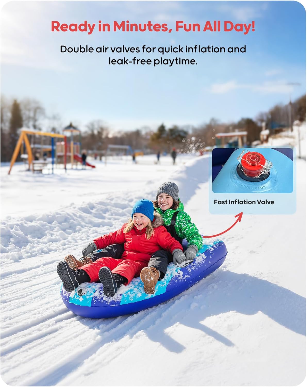 QPAU รถเลื่อนหิมะพีวีซีแบบเป่า - Kids Outdoor Inflatable บทวิจารณ์และราคา