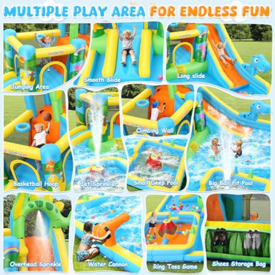 สไลเดอร์น้ำเป่าลมสำหรับสนามหลั - Kids Outdoor Inflatable Water Slide บทวิจารณ์และราคา