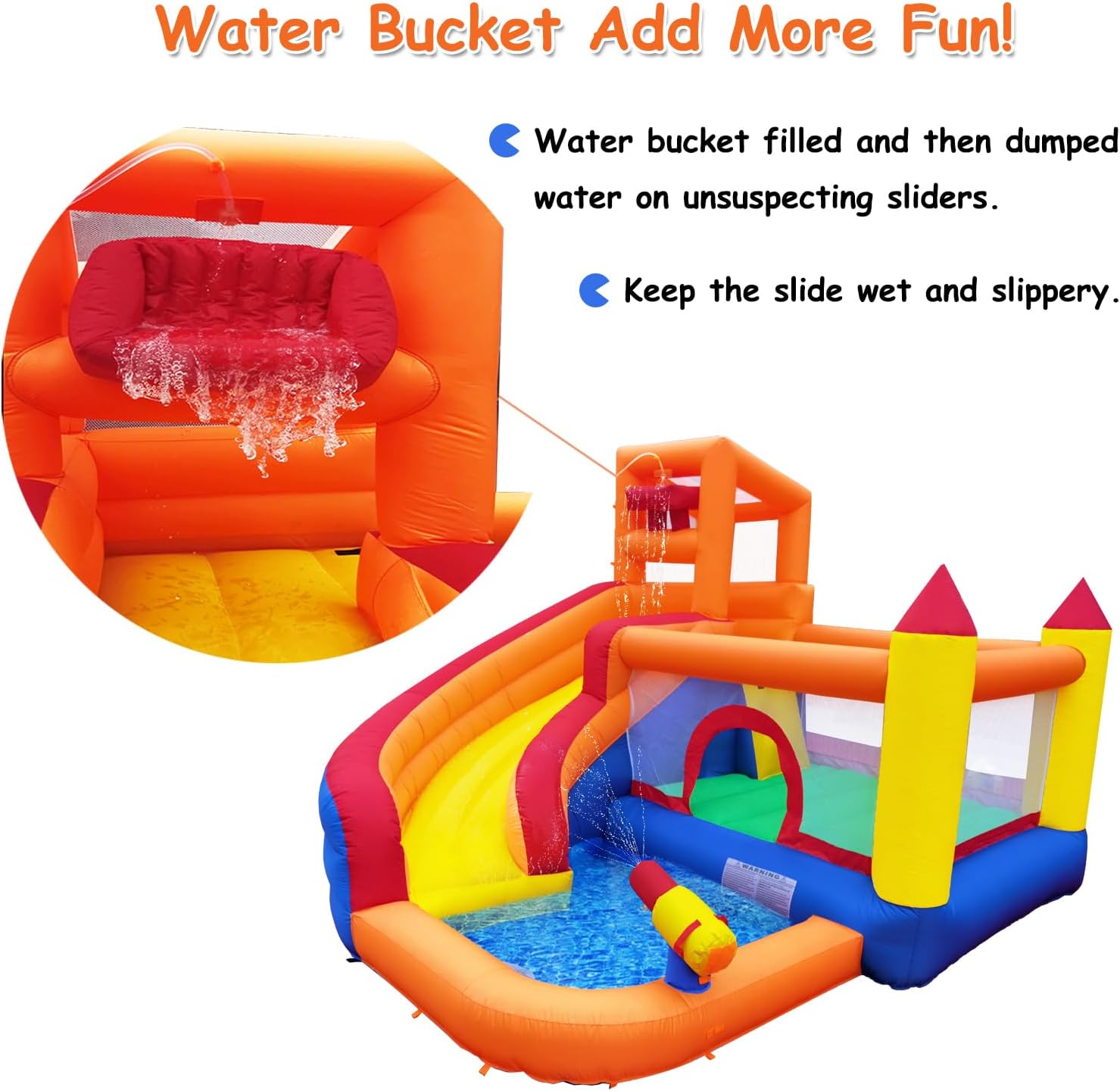 HuaKastro สไลเดอร์น้ำเป่าลมพร้ - Kids Outdoor Inflatable Water Slide บทวิจารณ์และราคา