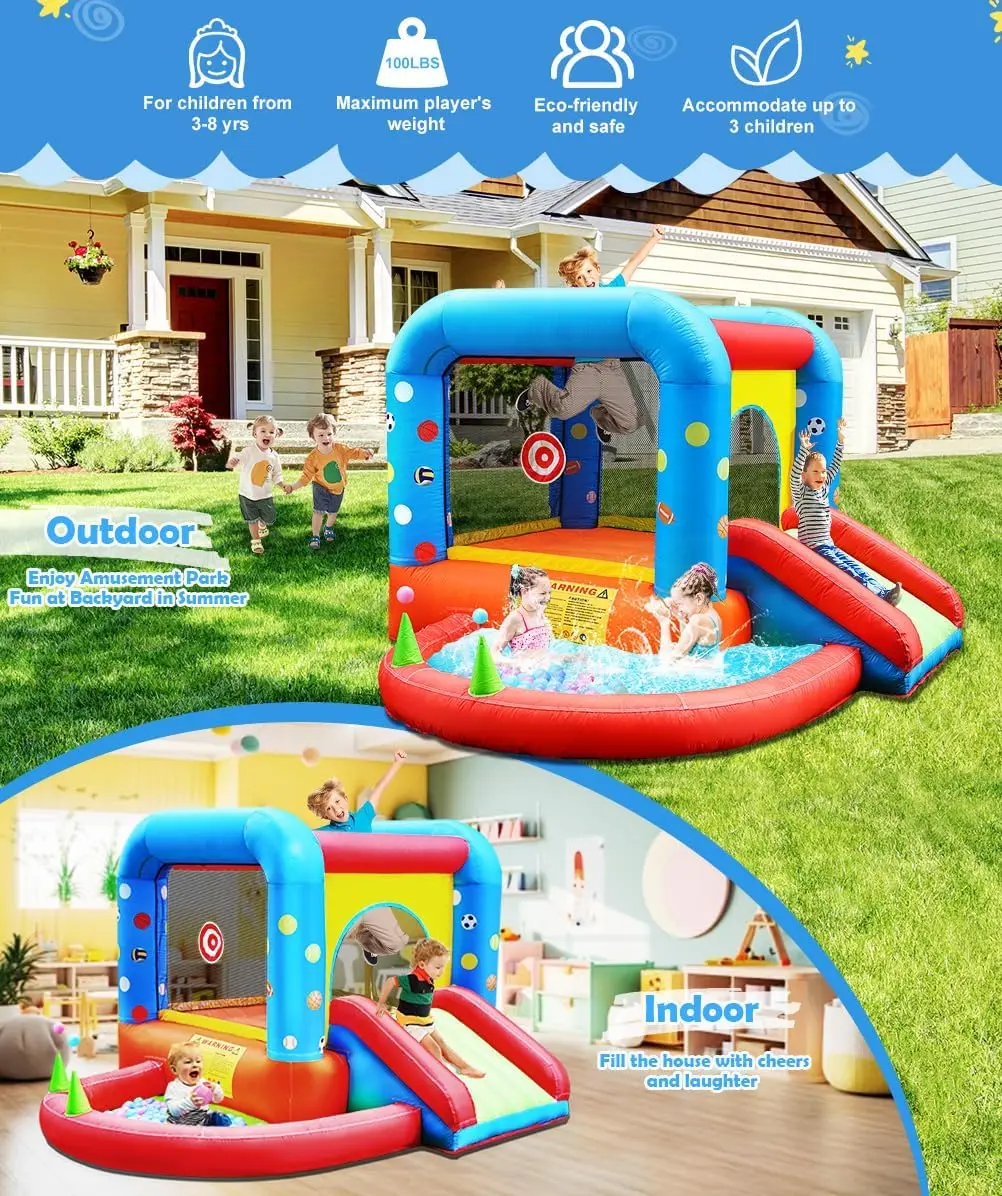 บ้านลมเป่าลม Step4Fun, บ้านลมพ - Kids Outdoor Inflatable Water Slide บทวิจารณ์และราคา