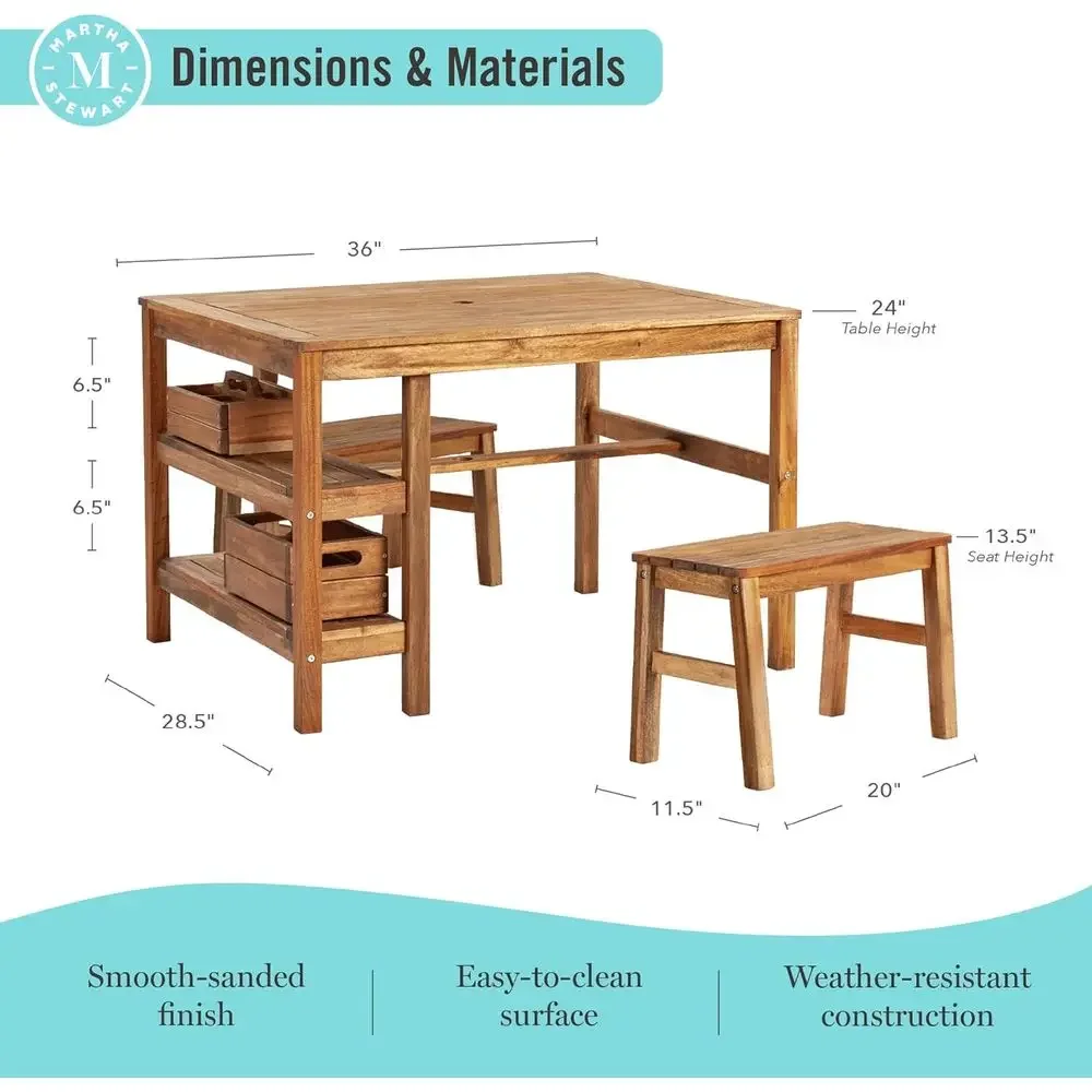 ชุดโต๊ะและม้านั่งสำหรับเด็กเล่ - Kids Outdoor Wooden Playset บทวิจารณ์และราคา
