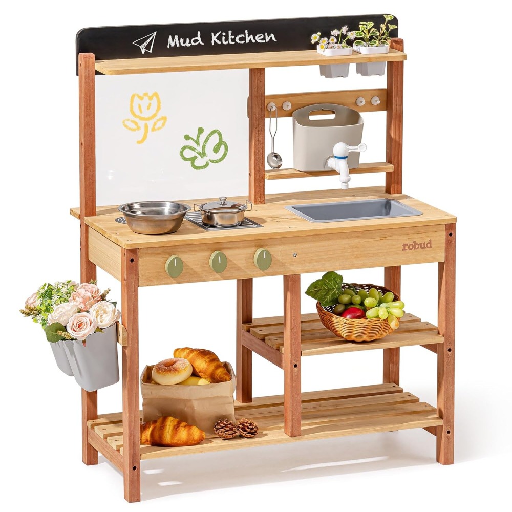 ชุดครัวไม้สำหรับเด็กเล่นกลางแจ - Kids Outdoor Wooden Playset บทวิจารณ์และราคา