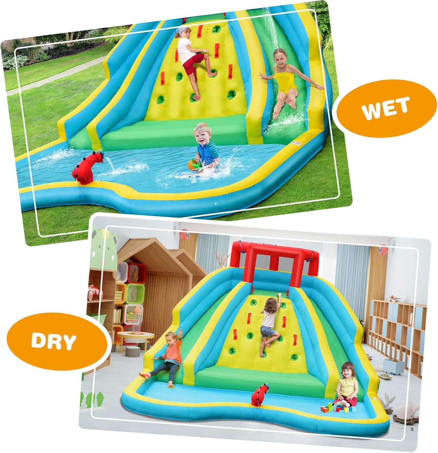 สไลเดอร์น้ำเป่าลมขนาดใหญ่สำหรั - Kids Outdoor Inflatable Water Slide บทวิจารณ์และราคา