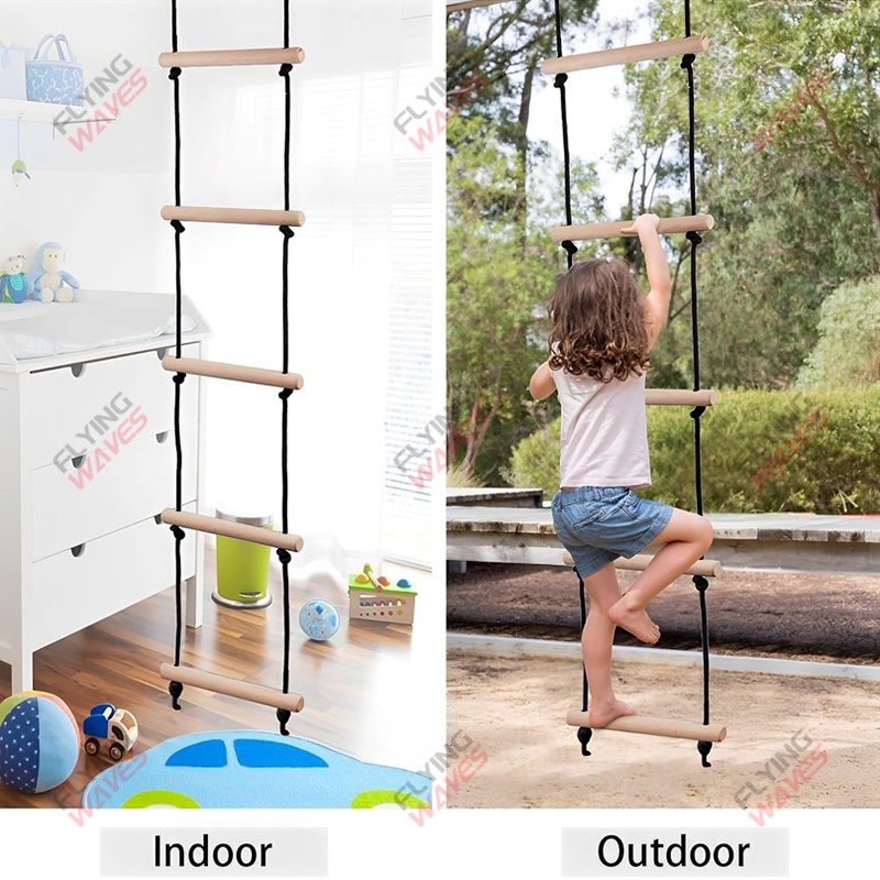 เด็กปีนเชือกบันไดไม้ Swing เด็ - Kids Outdoor Wooden Playset บทวิจารณ์และราคา