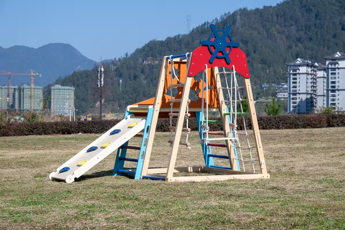 โครงไม้เนื้อแข็งขนาดใหญ่สำหรับ - Kids Outdoor Wooden Playset บทวิจารณ์และราคา
