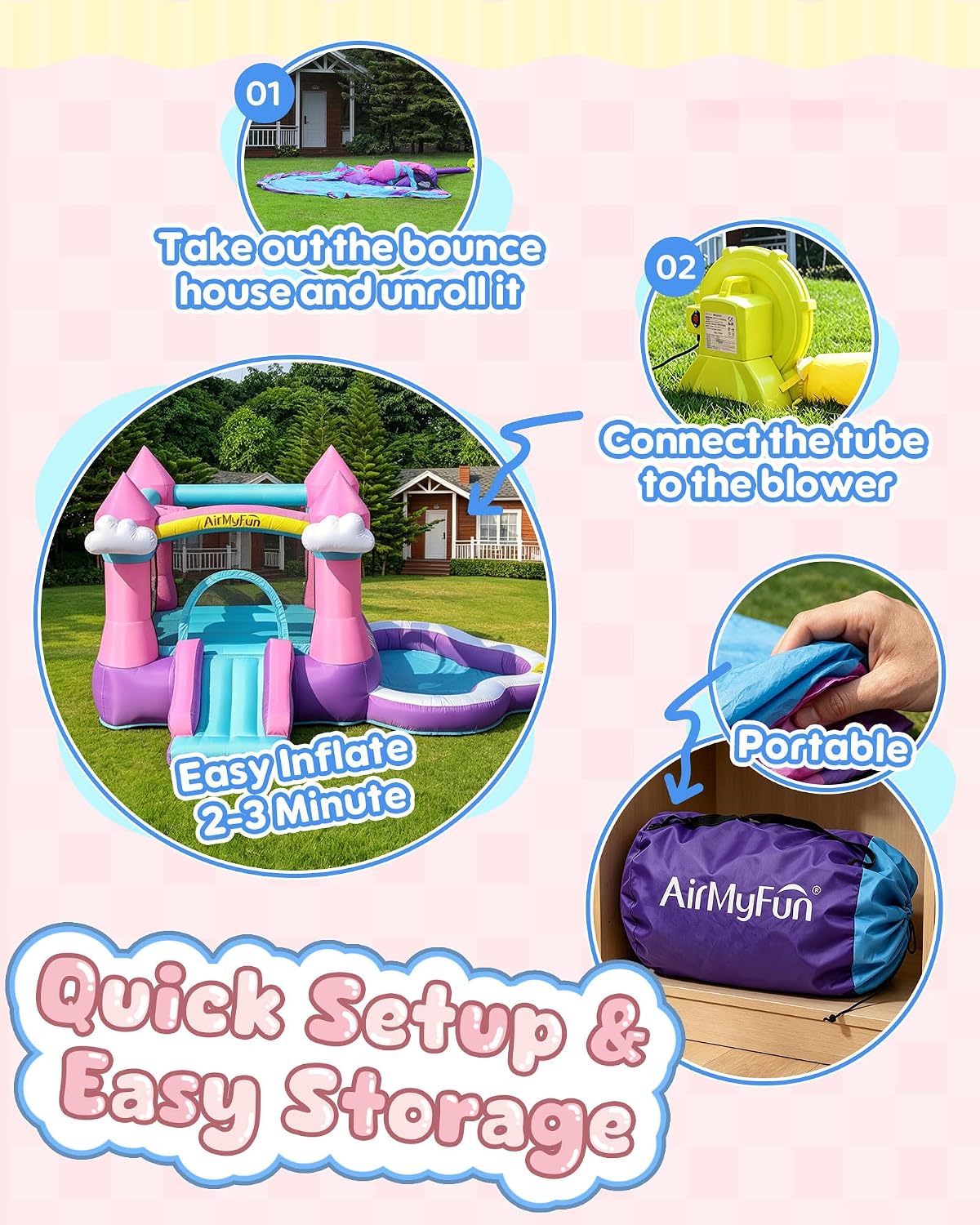 บ้านลมสีชมพูสำหรับเด็กอายุ 3-8 - Kids Outdoor Ball บทวิจารณ์และราคา