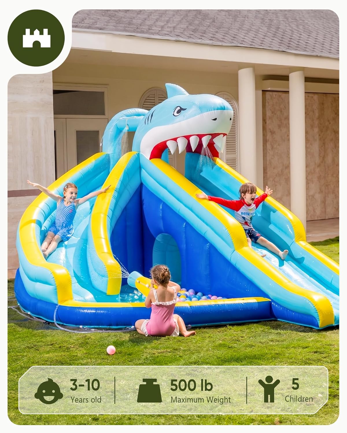 สไลเดอร์น้ำเป่าลมสำหรับเด็ก อา - Kids Outdoor Inflatable Water Slide บทวิจารณ์และราคา