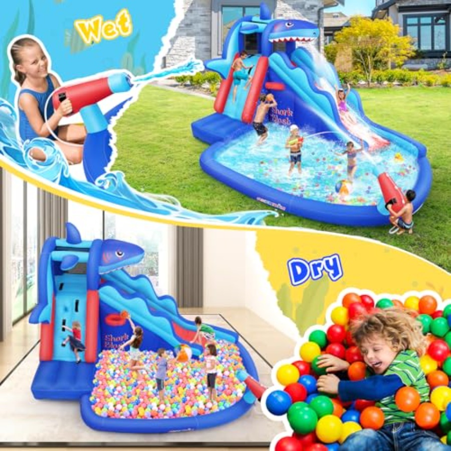 สไลเดอร์น้ำเป่าลมสำหรับเด็กอาย - Kids Outdoor Inflatable Water Slide บทวิจารณ์และราคา