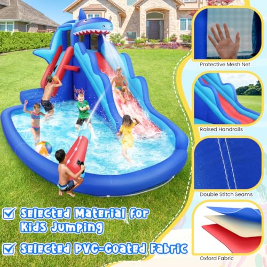สไลเดอร์น้ำเป่าลมสำหรับเด็กอาย - Kids Outdoor Inflatable Water Slide บทวิจารณ์และราคา
