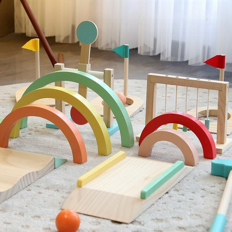 ชุดลูกกอล์ฟสำหรับเด็ก ชุดลูกกอ - Kids Outdoor Wooden Playset บทวิจารณ์และราคา