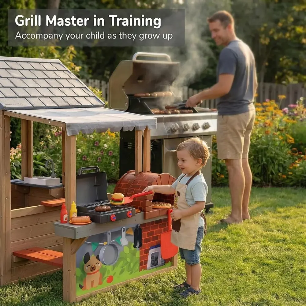 บ้านเด็กเล่นกลางแจ้งทำจากไม้,  - Kids Outdoor Wooden Playset บทวิจารณ์และราคา