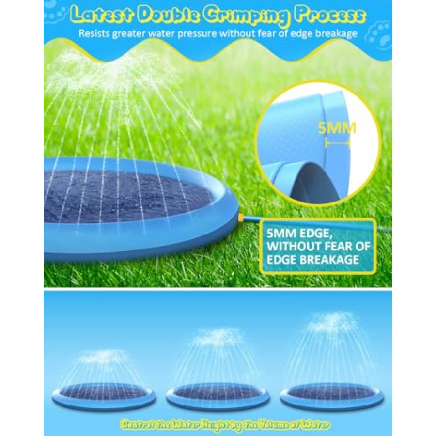 แผ่นรองน้ำสำหรับเด็กและสุนัข:  - Sprinkler Splash Pad บทวิจารณ์และราคา