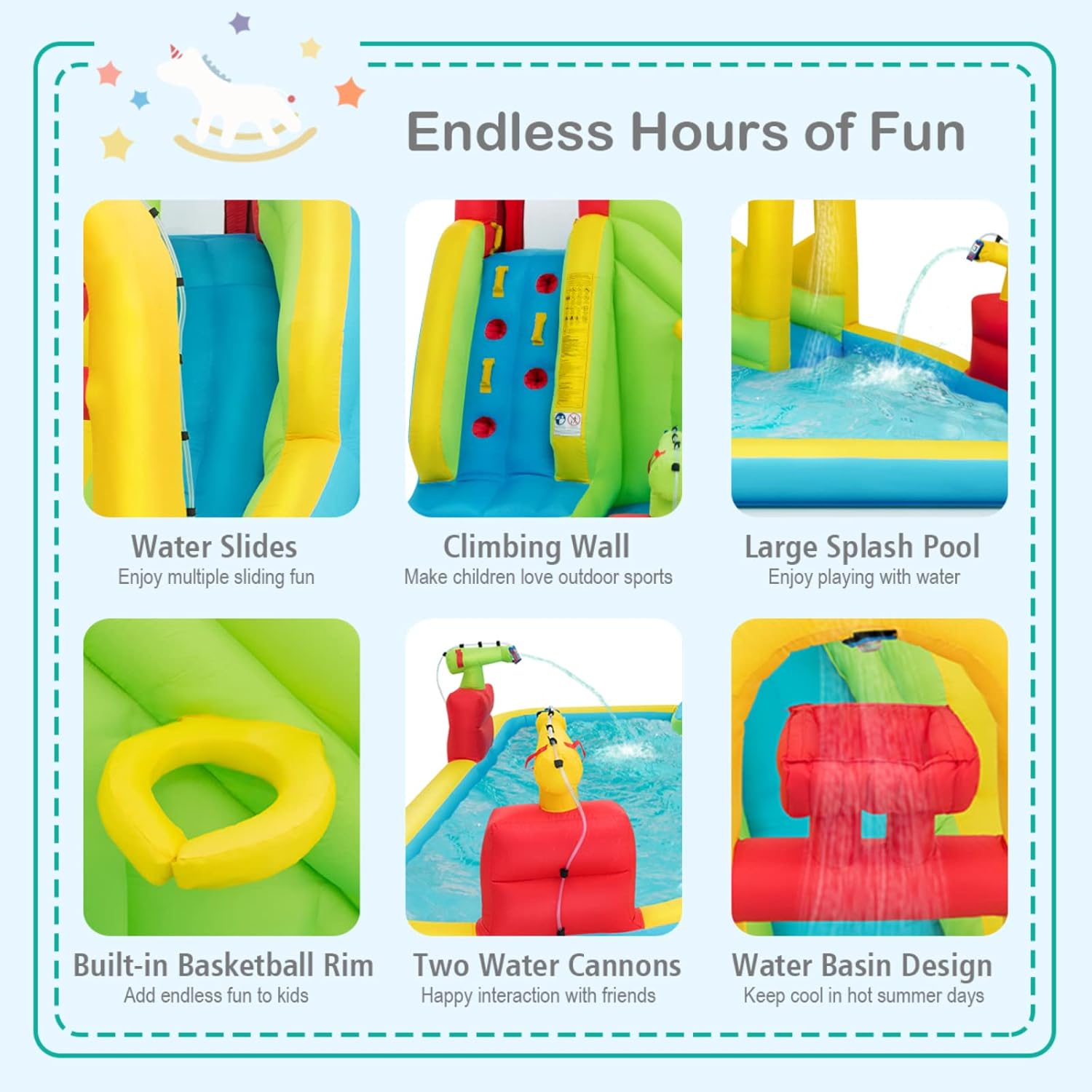 เมกะสวนน้ำเป่าลมสำหรับเด็ก - ส - Kids Outdoor Inflatable บทวิจารณ์และราคา