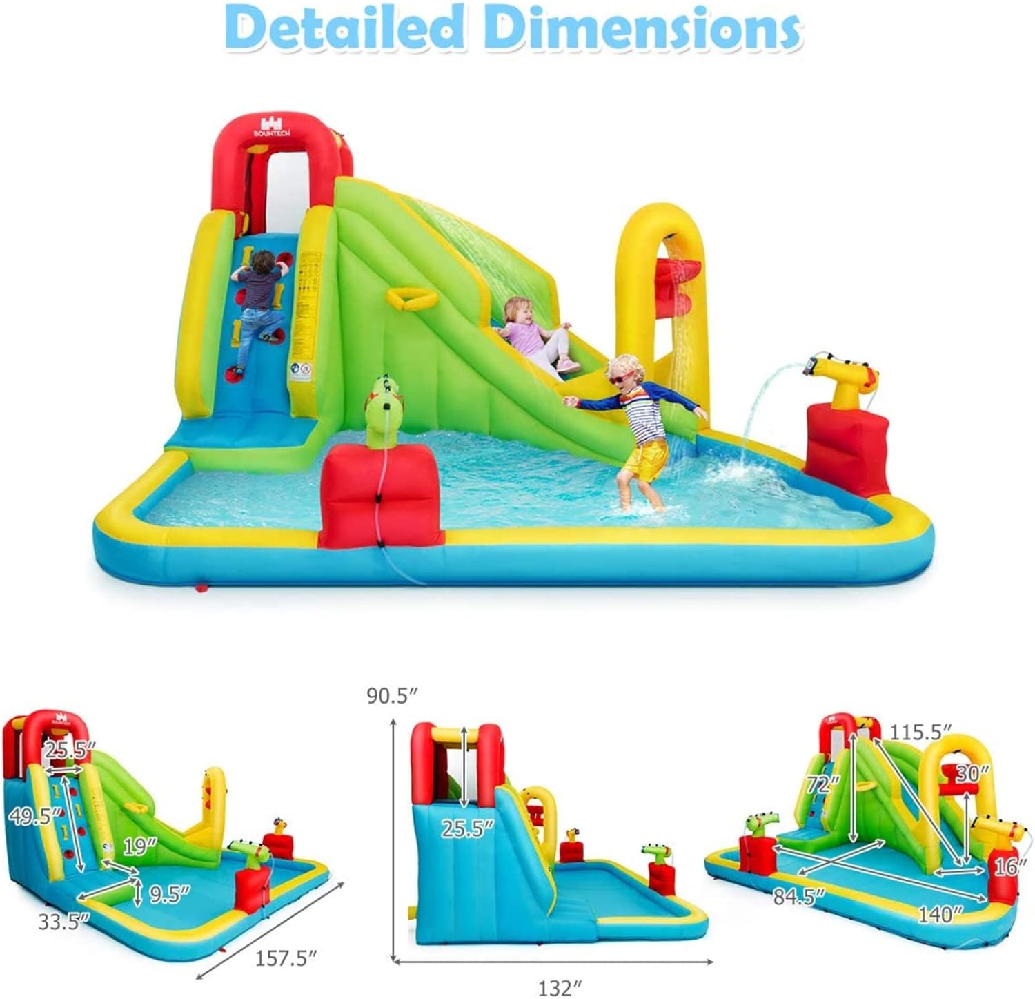 เมกะสวนน้ำเป่าลมสำหรับเด็ก - ส - Kids Outdoor Inflatable บทวิจารณ์และราคา