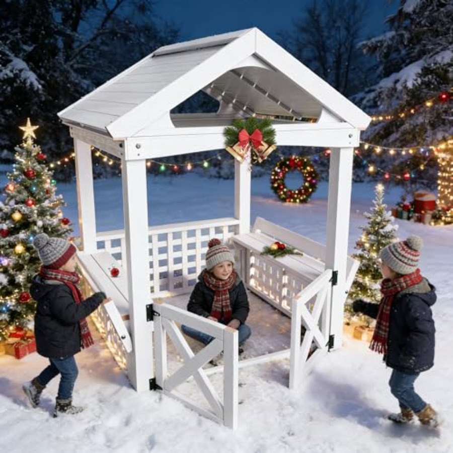 บ้านไม้สำหรับเด็กอายุ 2-8 ปี ส - Kids Outdoor Playhouse บทวิจารณ์และราคา