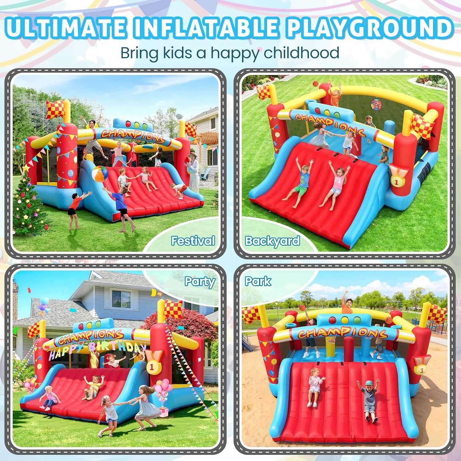 บ้านลมขนาดใหญ่สำหรับเด็กโต, บ้ - Kids Outdoor Inflatable บทวิจารณ์และราคา
