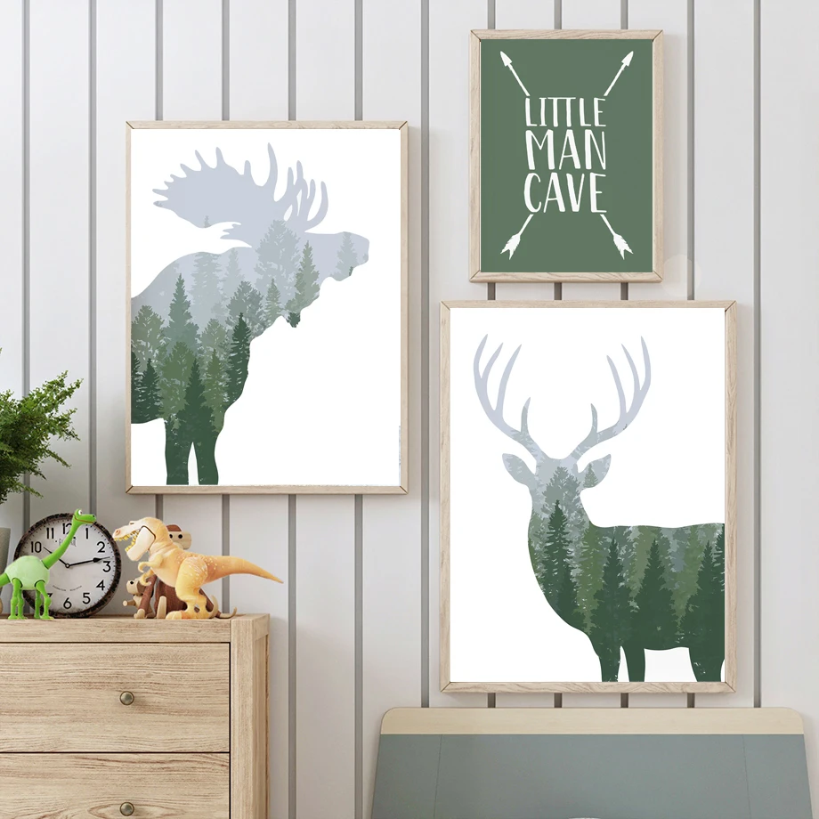 ภาพพิมพ์บนผ้าใบลายกวาง หมี มูส - Kids Outdoor Quotes บทวิจารณ์และราคา