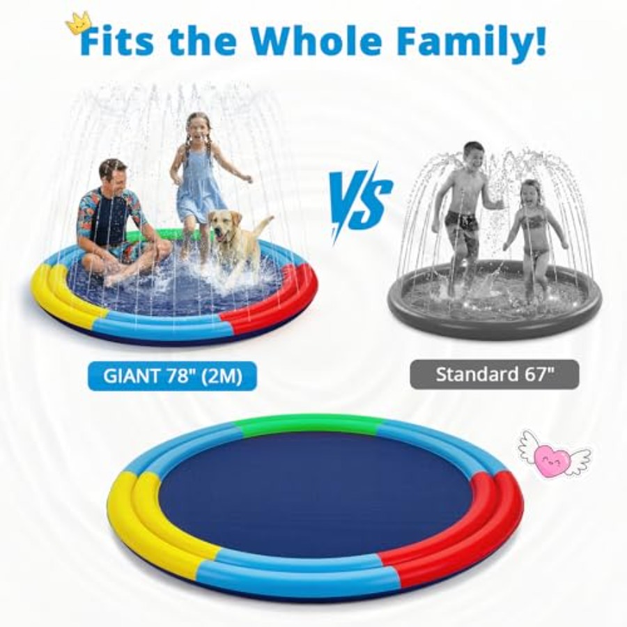 แผ่นรองน้ำสำหรับสัตว์เลี้ยงและ - Sprinkler Splash Pad บทวิจารณ์และราคา