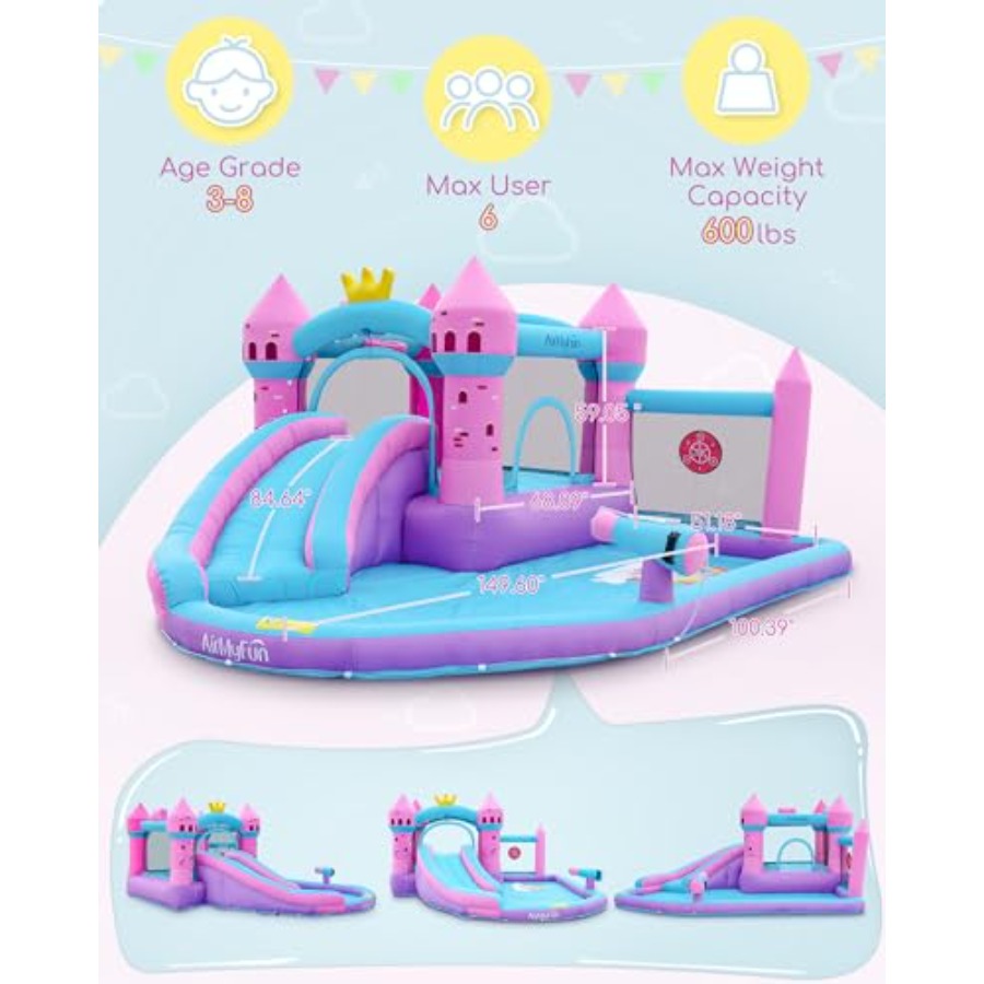 สไลเดอร์น้ำเป่าลมสำหรับเด็กอาย - Kids Outdoor Inflatable Water Slide บทวิจารณ์และราคา