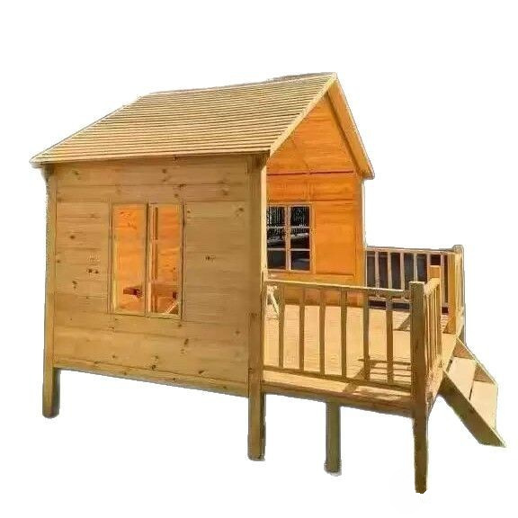 บ้านไม้สำเร็จรูปเคลื่อนย้ายได้ - Kids Outdoor Playhouse บทวิจารณ์และราคา
