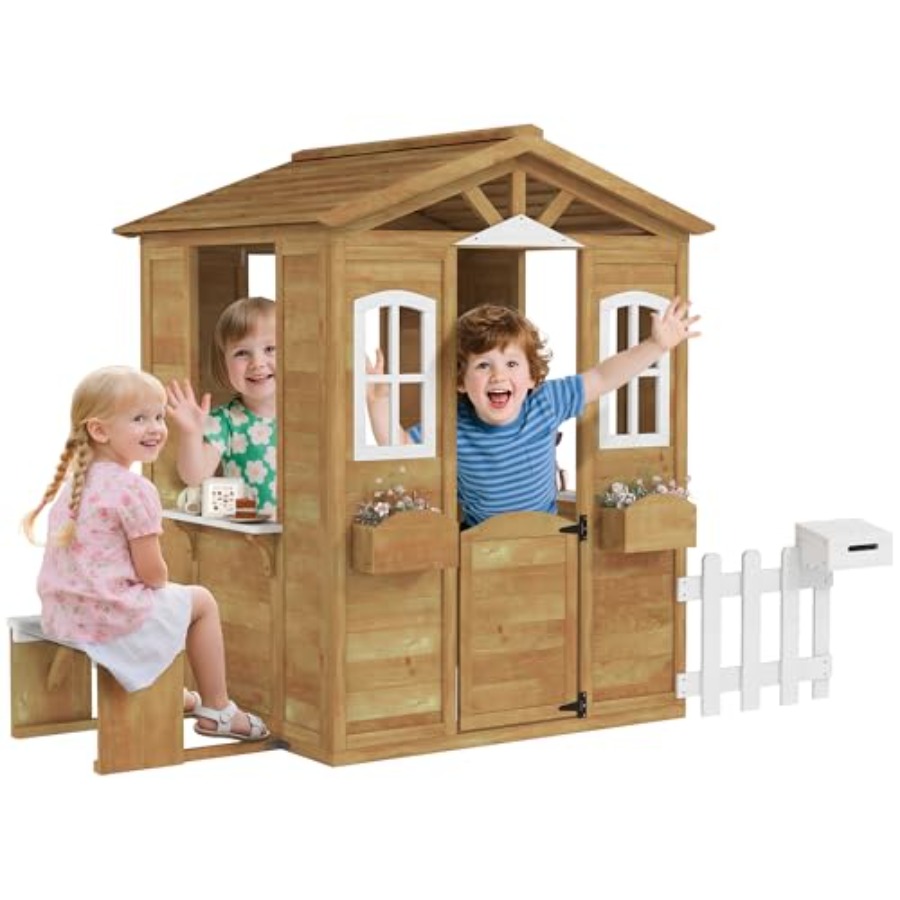 บ้านเด็กเล่นกลางแจ้งสำหรับเด็ก - Kids Outdoor Playhouse บทวิจารณ์และราคา